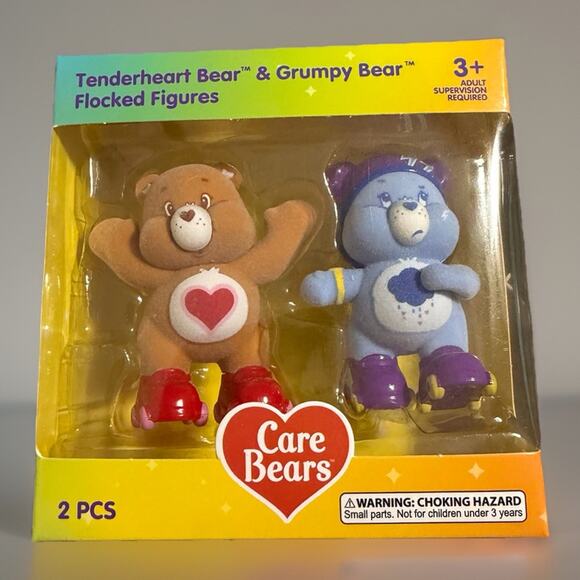 Cloudco Other - 🔥Care Bears Tenderheart Bear & Grumpy Bear Flocked Figures BNWT🔥
